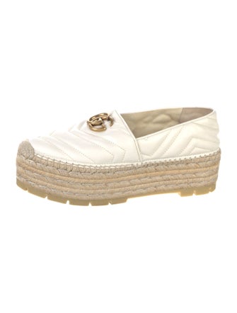 Gucci Double G Logo Leather Espadrilles
