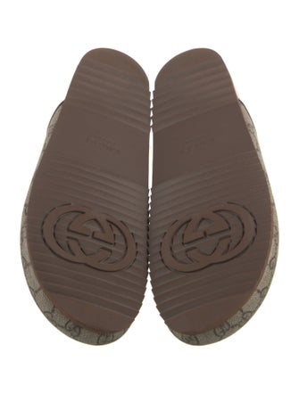 Gucci GG Supreme Leather Trim Embellishment Mules