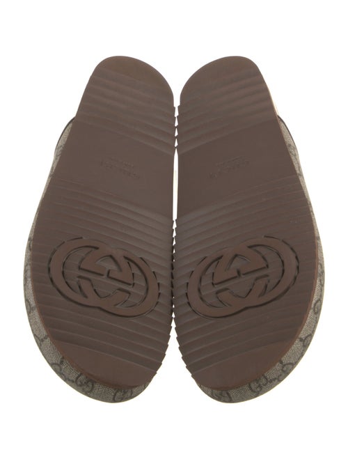 Gucci GG Supreme Leather Trim Embellishment Mules