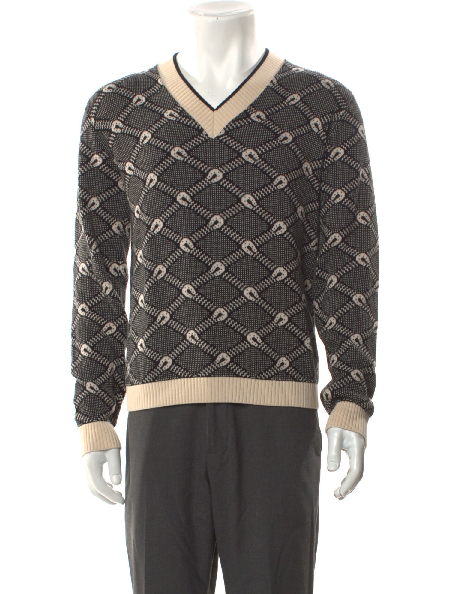 Gucci Printed V-Neck Pullover w/ Tags