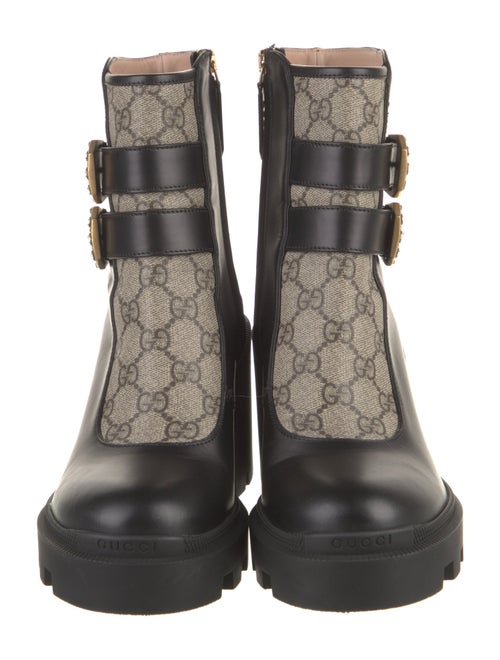 Gucci GG Supreme Leather Combat Boots