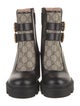 Gucci GG Supreme Leather Combat Boots