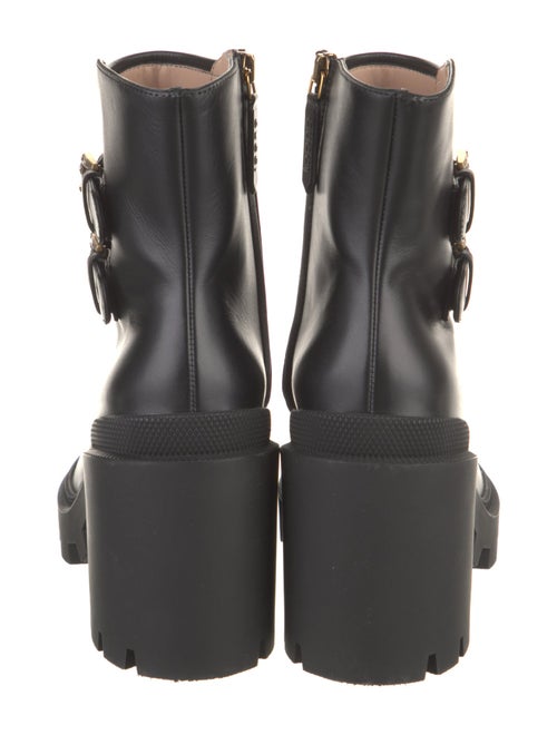 Gucci GG Supreme Leather Combat Boots