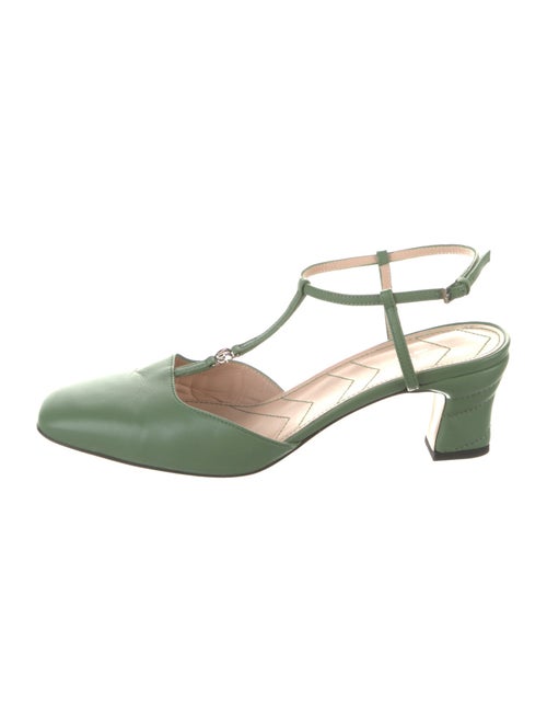 Gucci Double G Logo Leather T-Strap Pumps