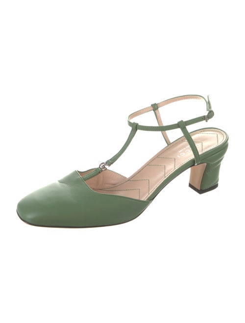 Gucci Double G Logo Leather T-Strap Pumps