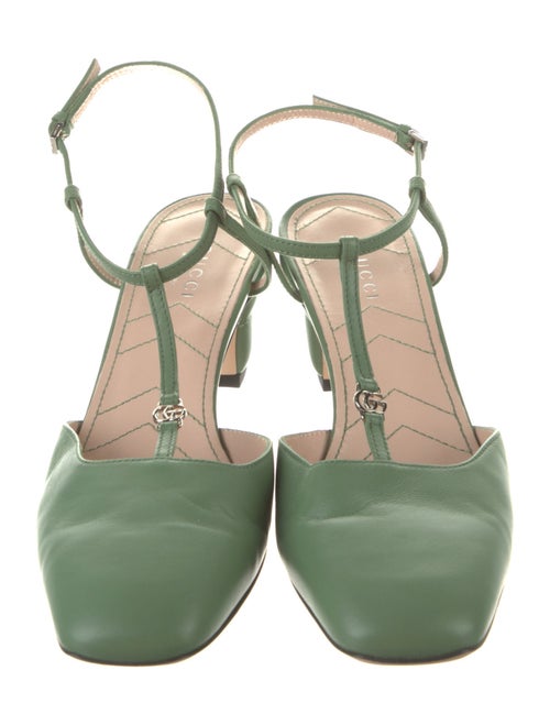 Gucci Double G Logo Leather T-Strap Pumps