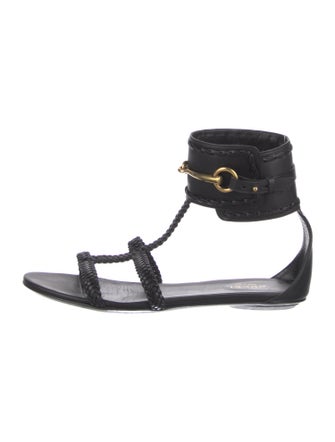 Gucci Horsebit Accent Leather Gladiator Sandals