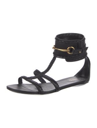 Gucci Horsebit Accent Leather Gladiator Sandals