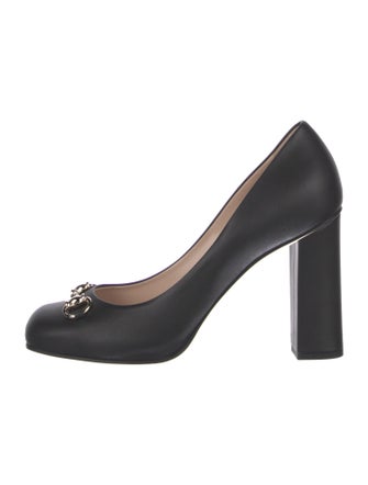 Gucci Horsebit Accent Leather Pumps