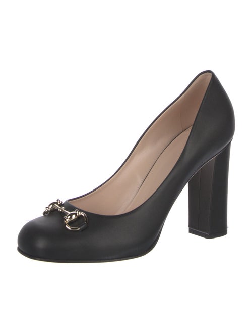 Gucci Horsebit Accent Leather Pumps