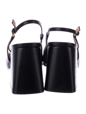 Gucci Horsebit Accent Leather Slingback Pumps