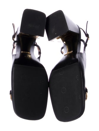 Gucci Horsebit Accent Leather Slingback Pumps