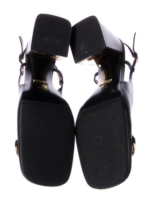 Gucci Horsebit Accent Leather Slingback Pumps