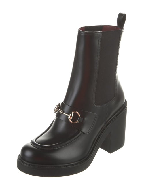 Gucci Horsebit Accent Leather Combat Boots