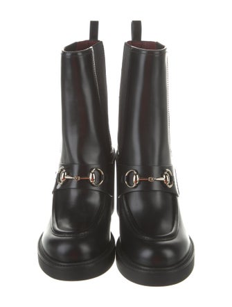 Gucci Horsebit Accent Leather Combat Boots