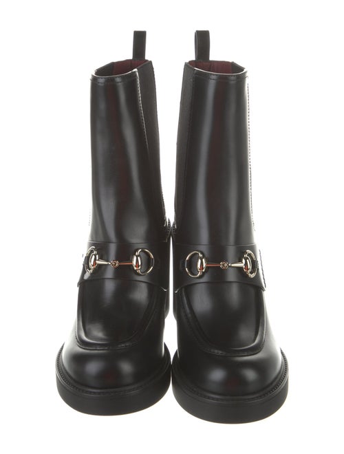 Gucci Horsebit Accent Leather Combat Boots