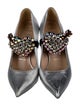 Gucci Leather Crystal Embellishments Pumps
