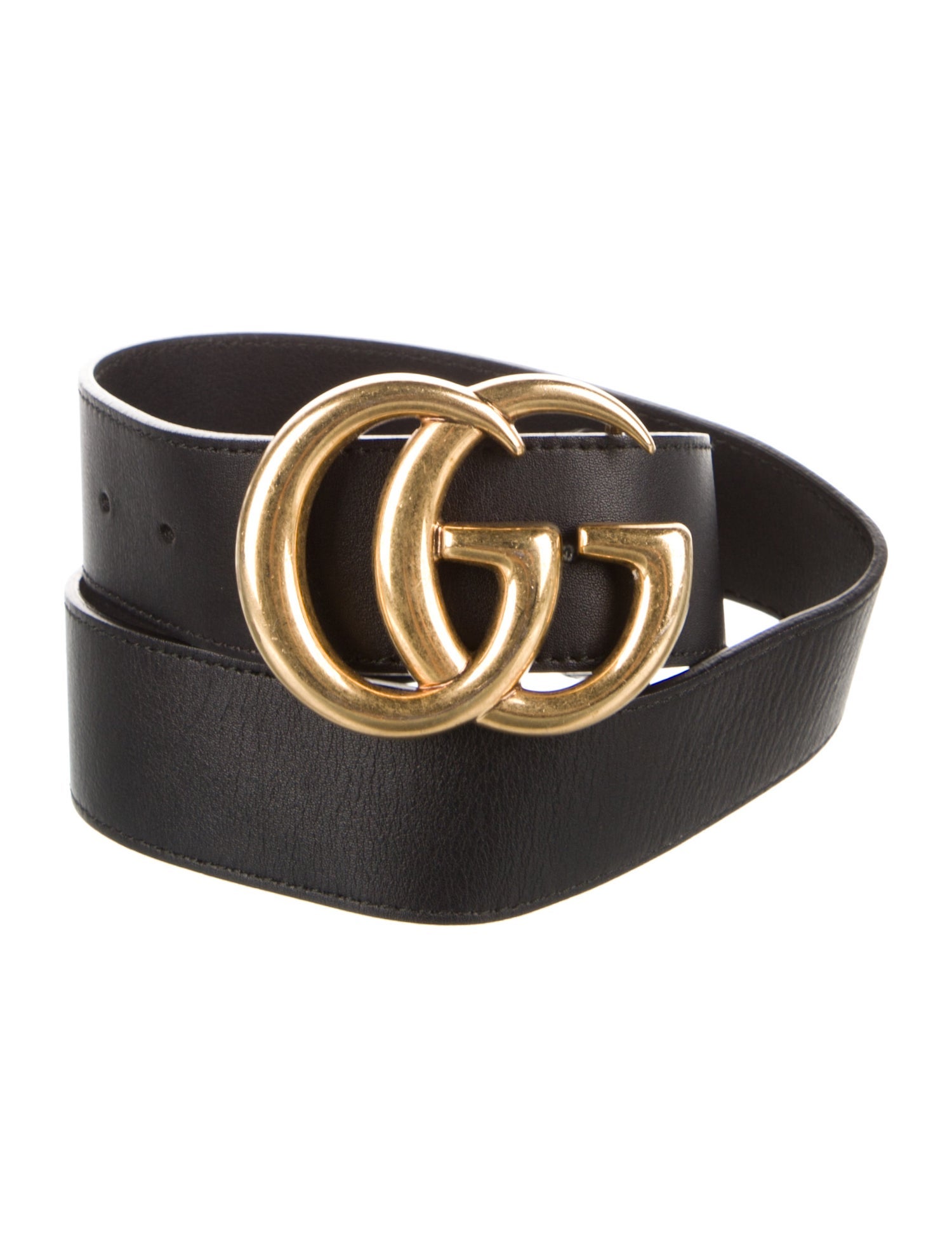 Gucci Double G Logo Leather Belt