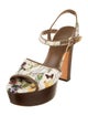 Gucci Flora Print Canvas Slingback Pumps