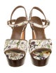Gucci Flora Print Canvas Slingback Pumps