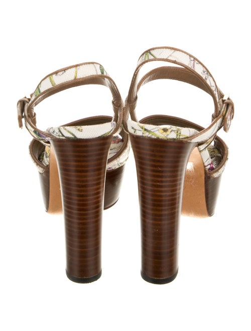 Gucci Flora Print Canvas Slingback Pumps
