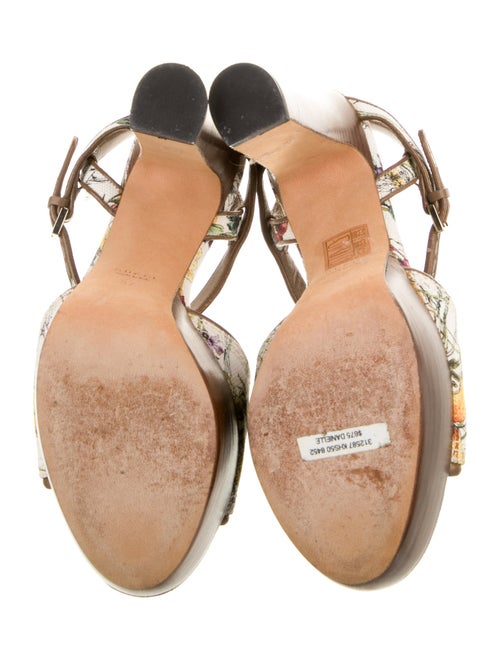 Gucci Flora Print Canvas Slingback Pumps