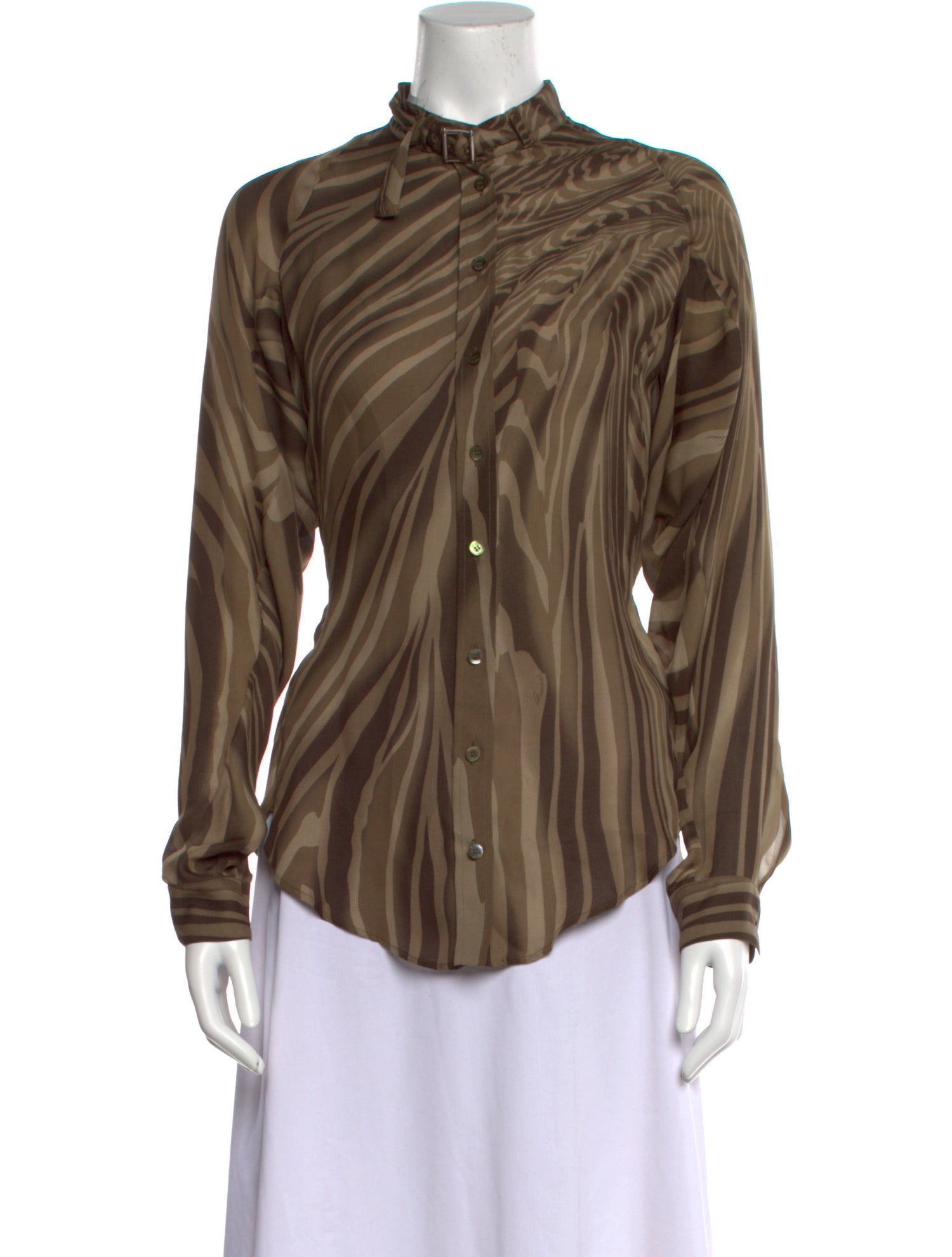 Gucci 2010 Silk Button-Up Top