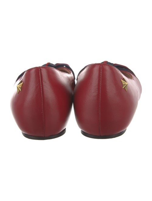 Gucci Sylvie Web Accent Leather Ballet Flats