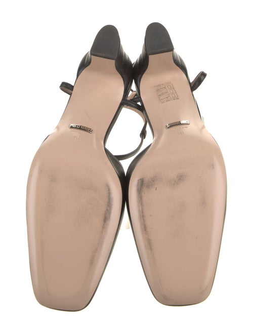 Gucci Double G Logo Leather T-Strap Pumps