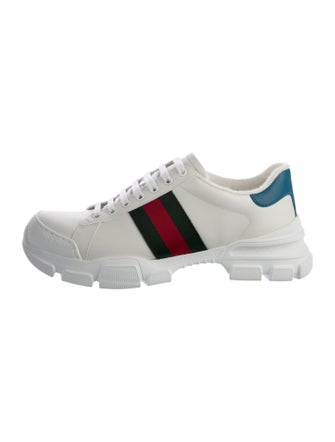 Gucci Web Accent Leather Sneakers