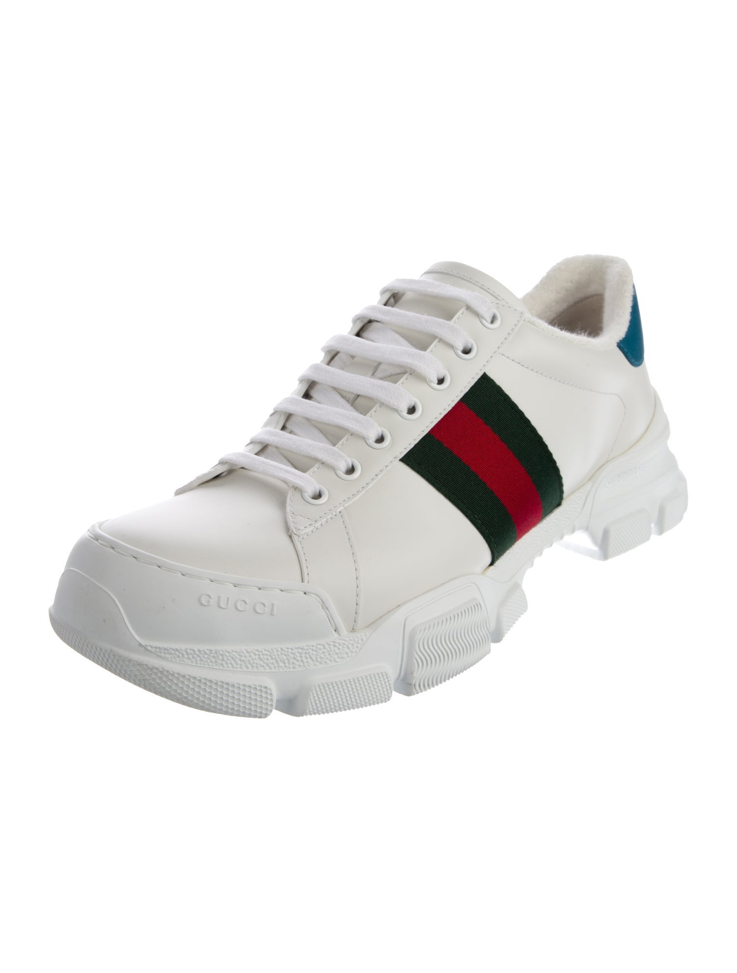 Gucci Web Accent Leather Sneakers