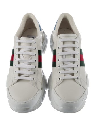 Gucci Web Accent Leather Sneakers