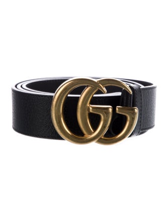 Gucci Double G Logo Leather Belt