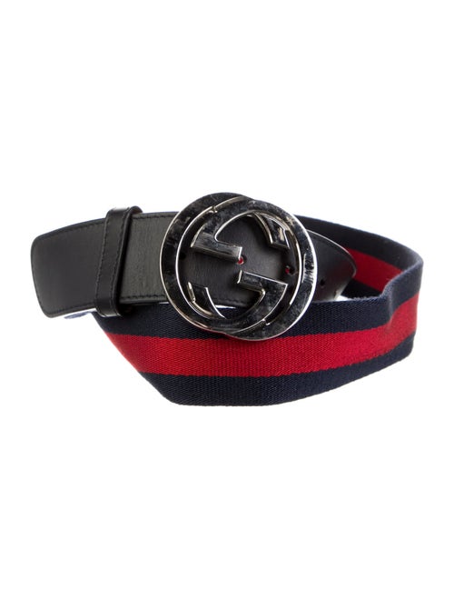 Gucci Web Accent Leather Trim Embellishment Belt Kit