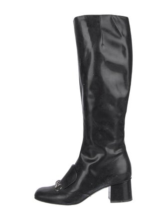 Gucci Horsebit Accent Patent Leather Boots