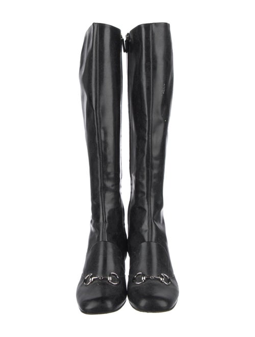Gucci Horsebit Accent Patent Leather Boots