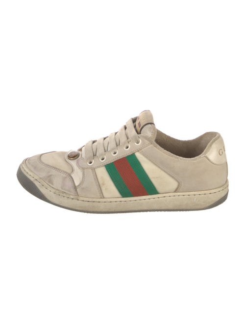 Gucci Web Accent Leather Sneakers
