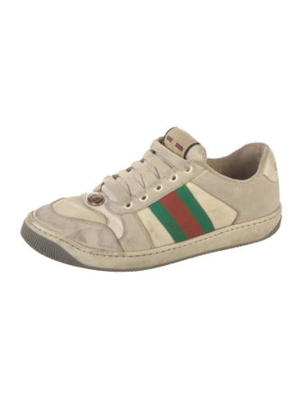 Gucci Web Accent Leather Sneakers