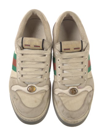 Gucci Web Accent Leather Sneakers