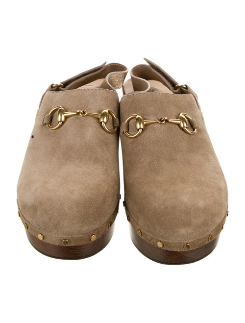 Gucci Horsebit Accent Suede Slingback Flats