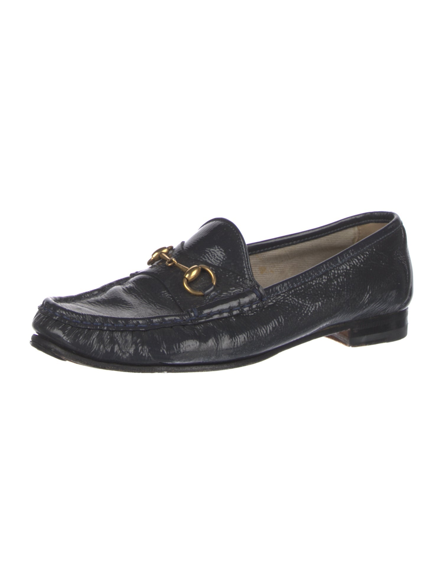 Gucci Horsebit Accent Patent Leather Loafers