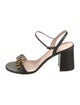 Gucci Double G Logo Leather Sandals