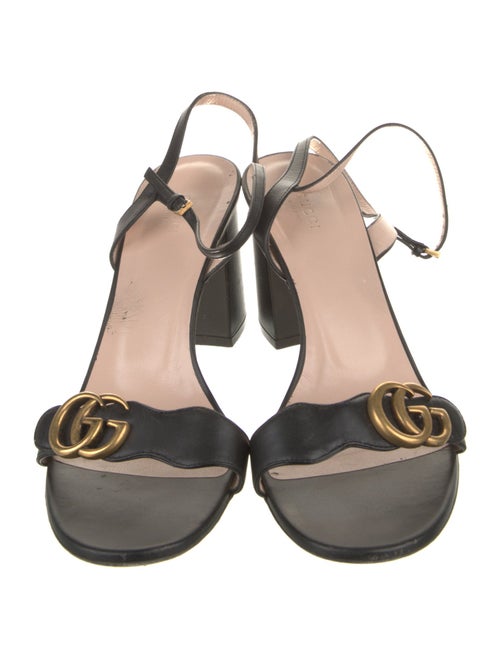 Gucci Double G Logo Leather Sandals