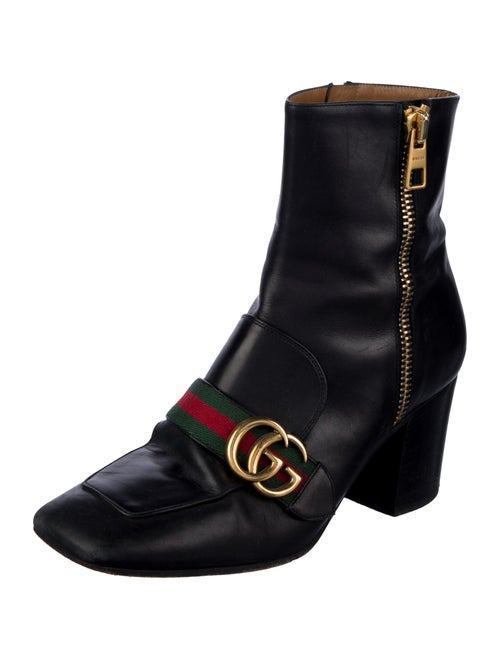 Gucci Web Accent Leather Boots