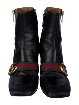 Gucci Web Accent Leather Boots