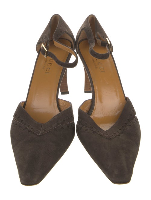 Gucci Suede Lasercut Accents D'Orsay Pumps