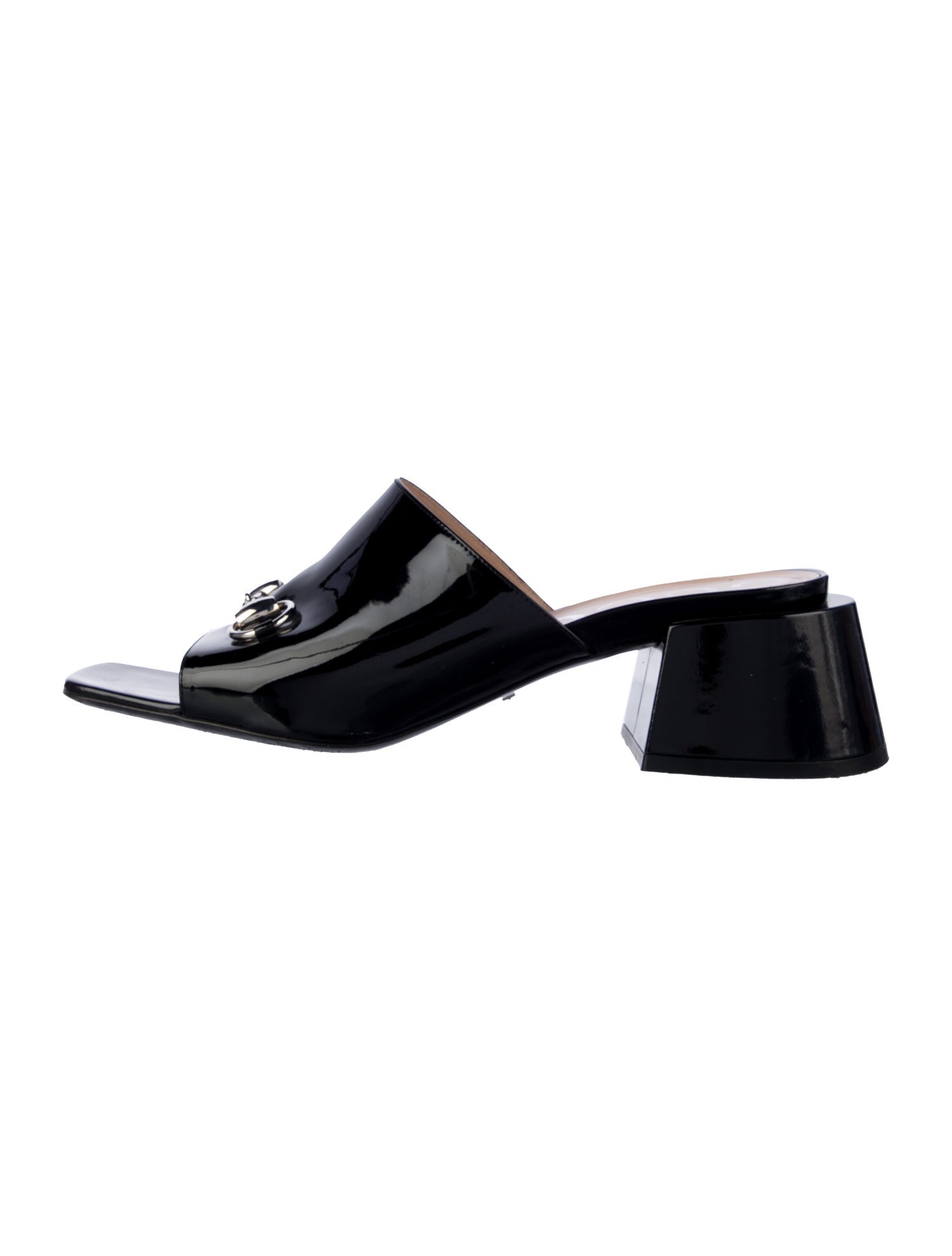 Gucci Horsebit Accent Patent Leather Slides