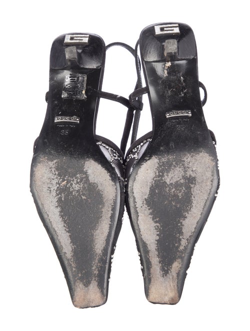 Gucci Mesh Crystal Embellishments Slingback Pumps