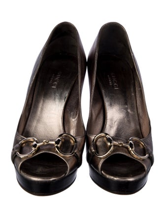 Gucci Horsebit Accent Leather Pumps