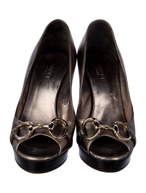 Gucci Horsebit Accent Leather Pumps